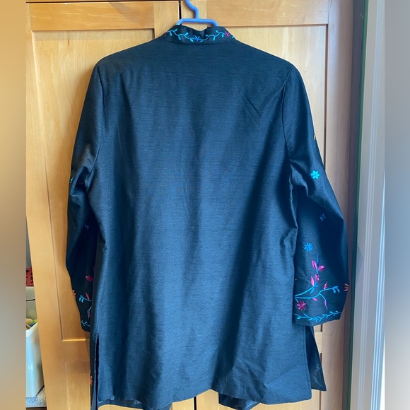 NWOT SILK LAND fully-lined embroidered silk jacket. - Picture 6 of 10